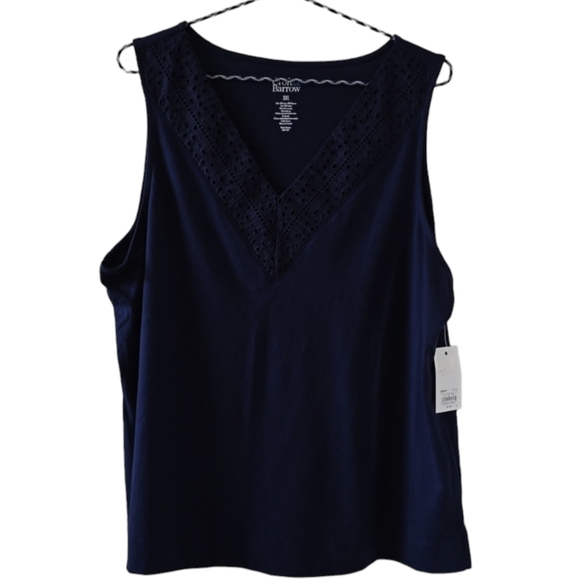 croft & barrow Tops - CROFT AND BARROW WOMEN'S PLUS SIZE BLUE SLEEVELESS SUMMER TOP SIZE XXL